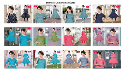 Subhkala Jnx Liva Rayon Anarkali Kurtis Wholesaler Gujarat