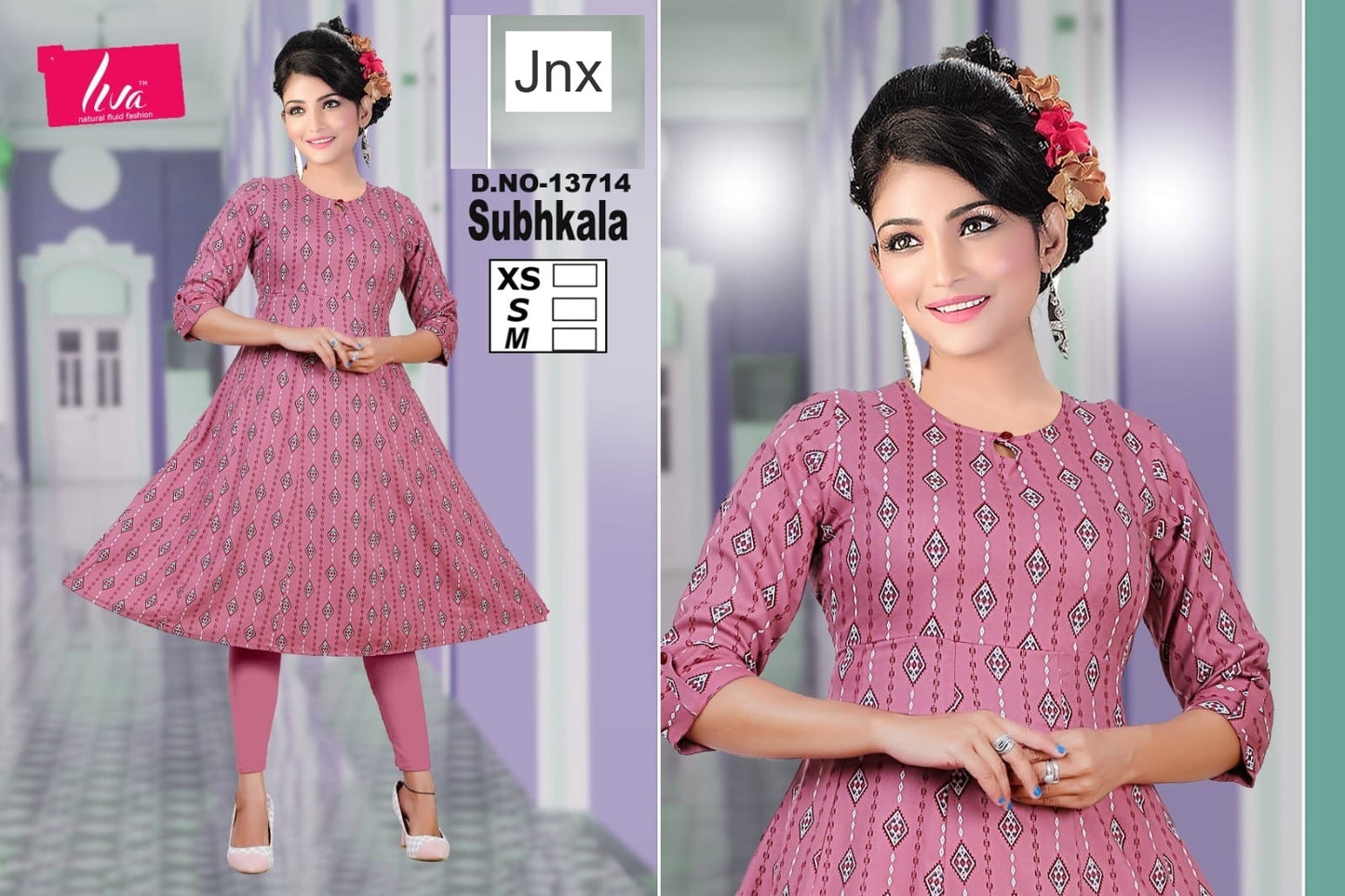 Subhkala Jnx Liva Rayon Anarkali Kurtis Wholesaler Gujarat