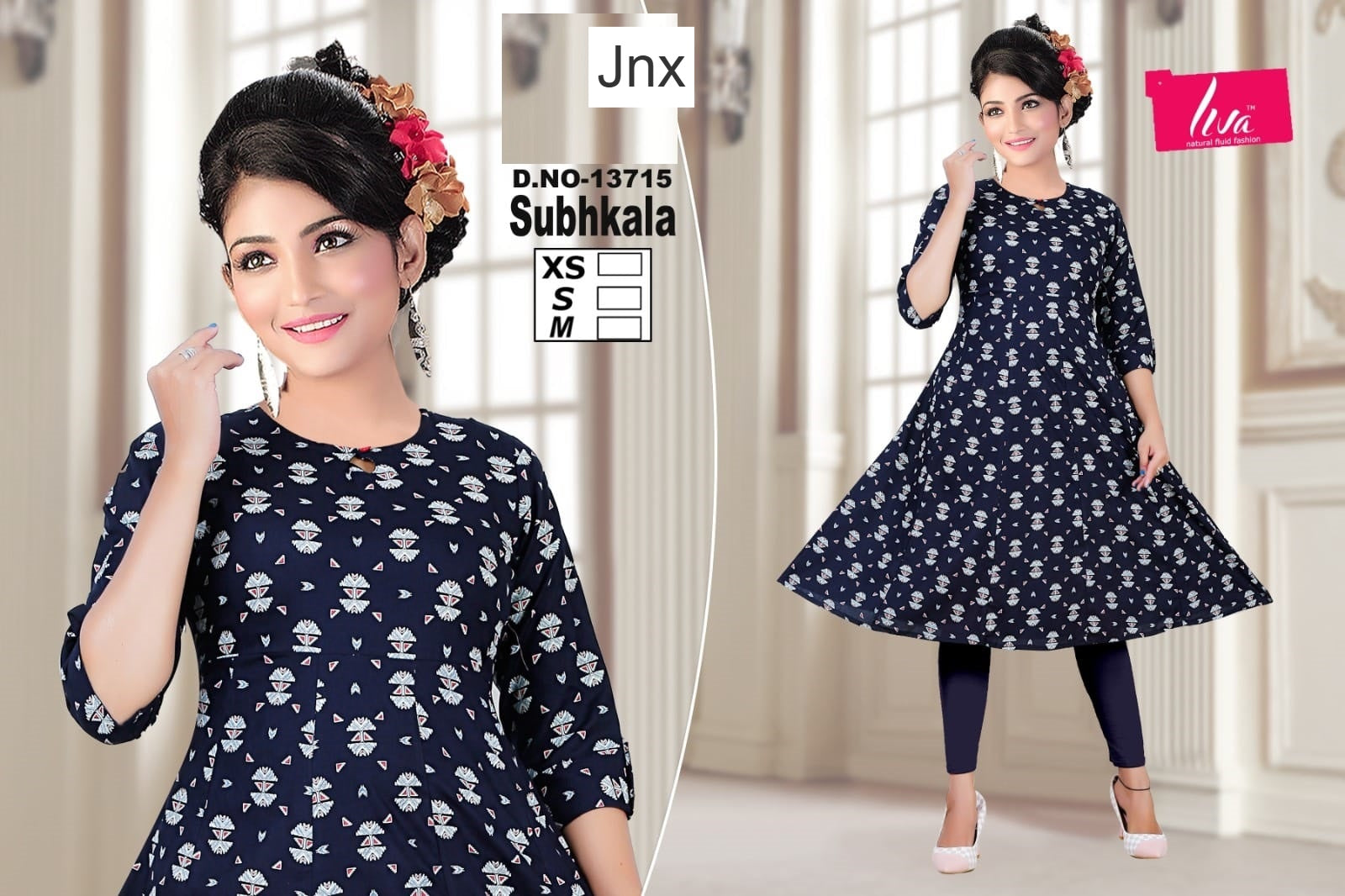 Subhkala Jnx Liva Rayon Anarkali Kurtis Wholesaler Gujarat