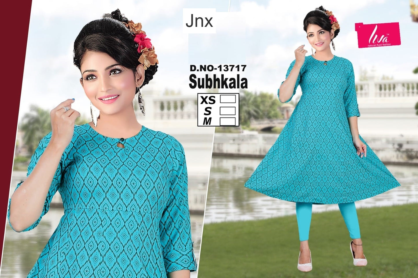 Subhkala Jnx Liva Rayon Anarkali Kurtis Wholesaler Gujarat