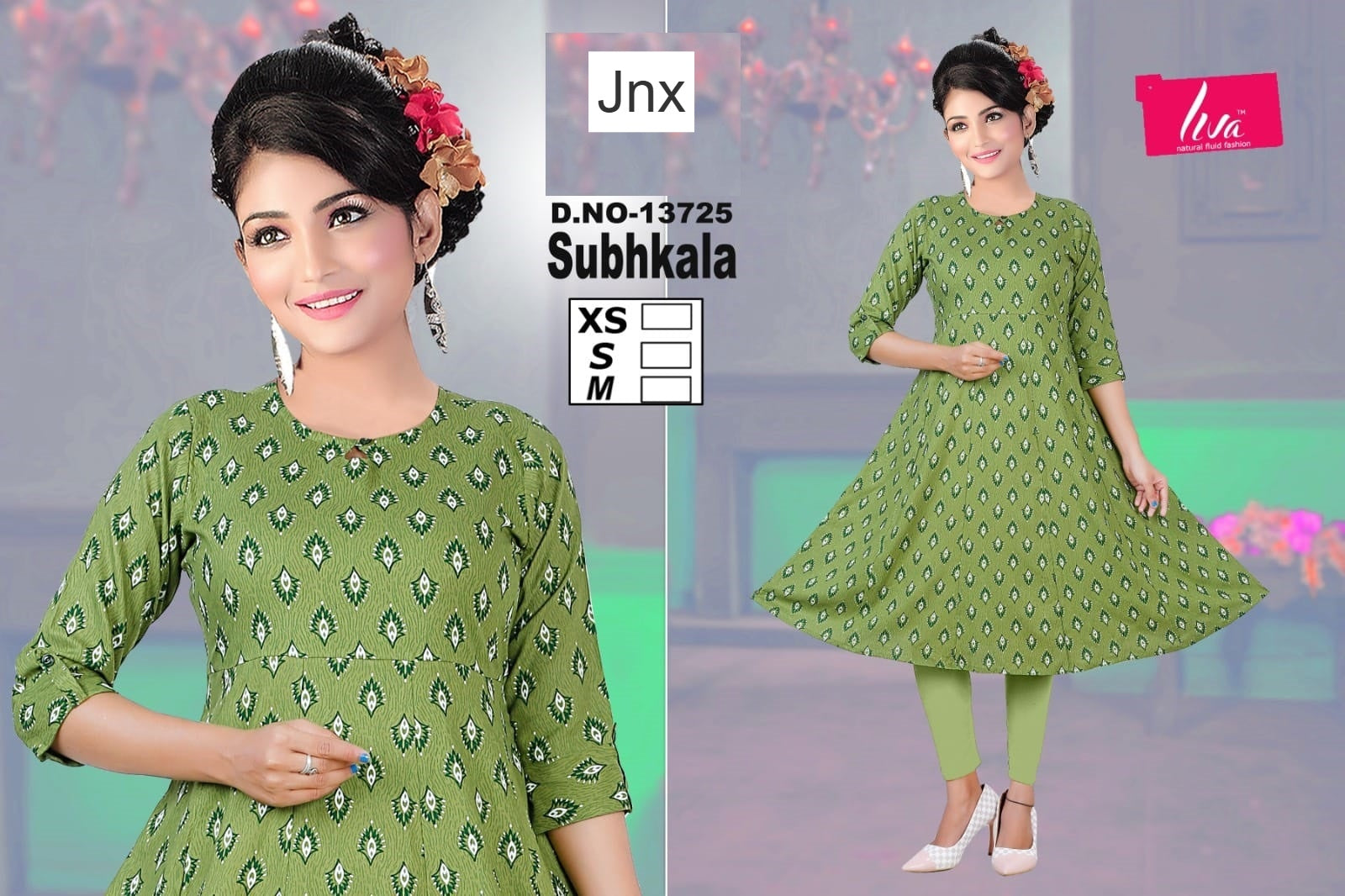 Subhkala Jnx Liva Rayon Anarkali Kurtis Wholesaler Gujarat