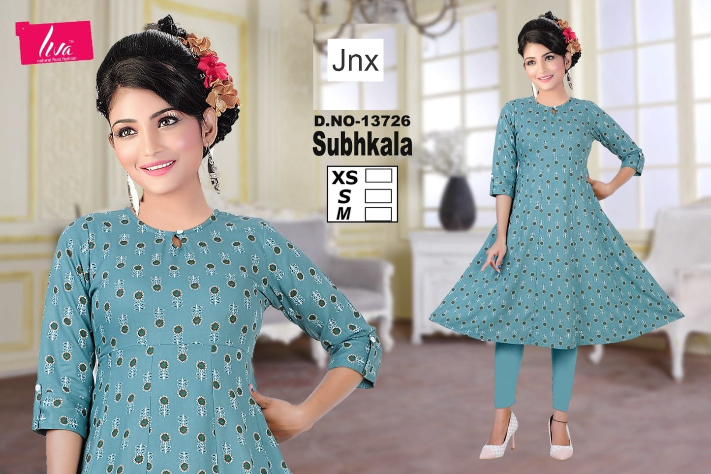 Subhkala Jnx Liva Rayon Anarkali Kurtis Wholesaler Gujarat