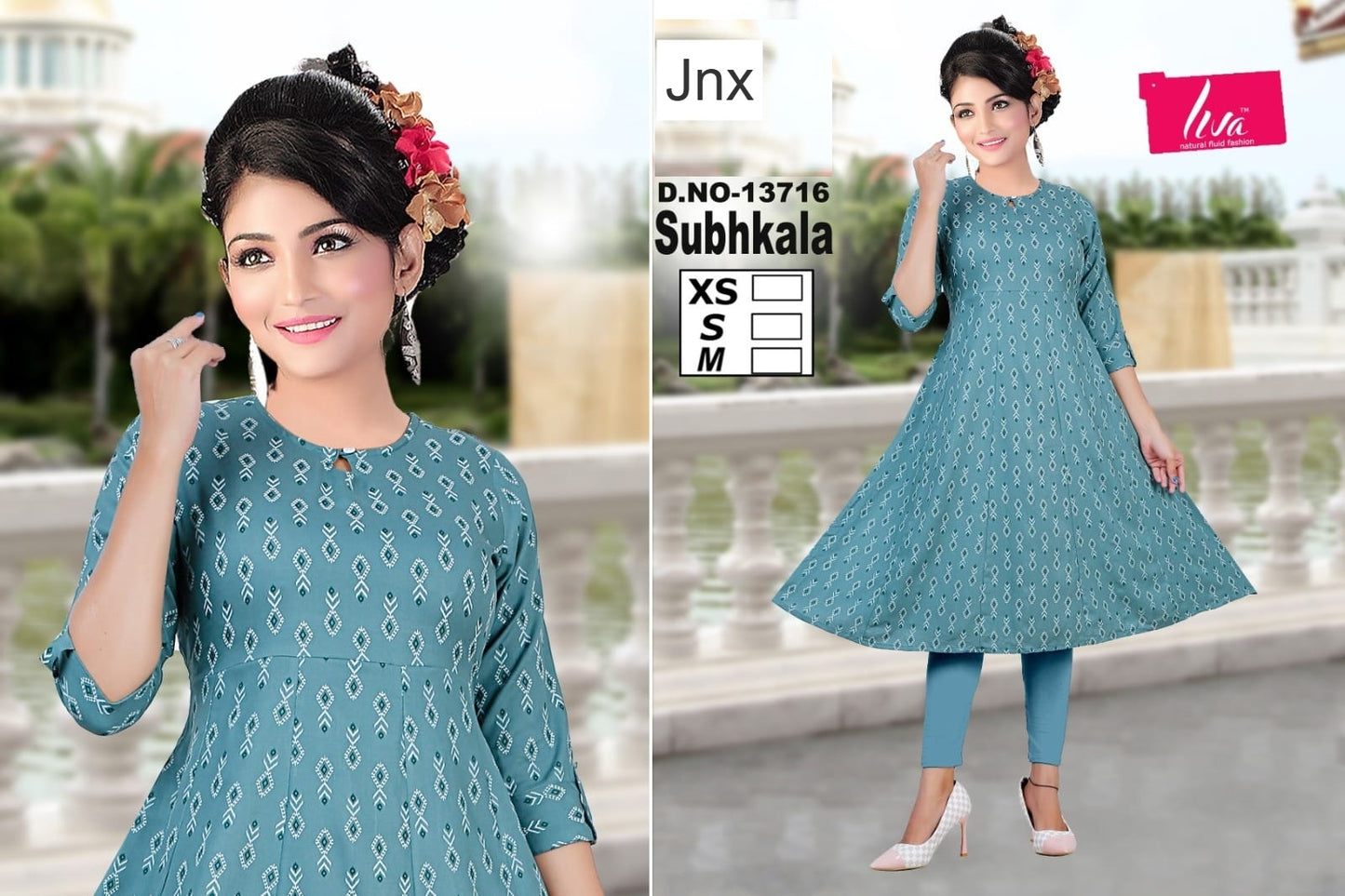 Subhkala Jnx Liva Rayon Anarkali Kurtis Wholesaler Gujarat