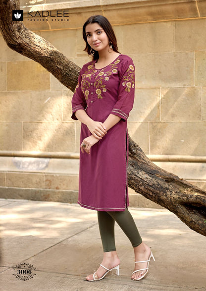 Suchitra Kadlee Rayon Knee Length Kurtis Wholesale Price