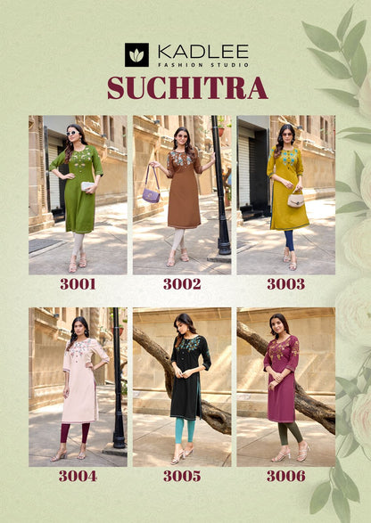 Suchitra Kadlee Rayon Knee Length Kurtis Wholesale Price