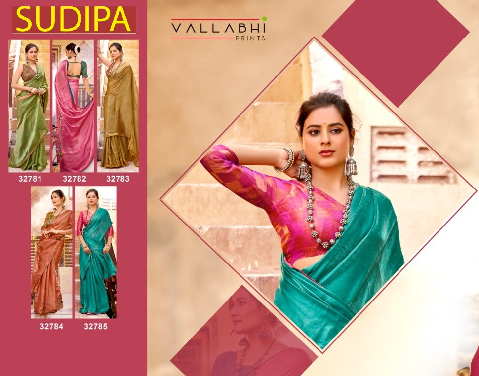 Sudipa Vallabhi Prints Satin Sarees Wholesale Price