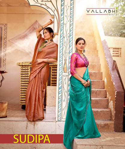 Sudipa Vallabhi Prints Satin Sarees Wholesale Price