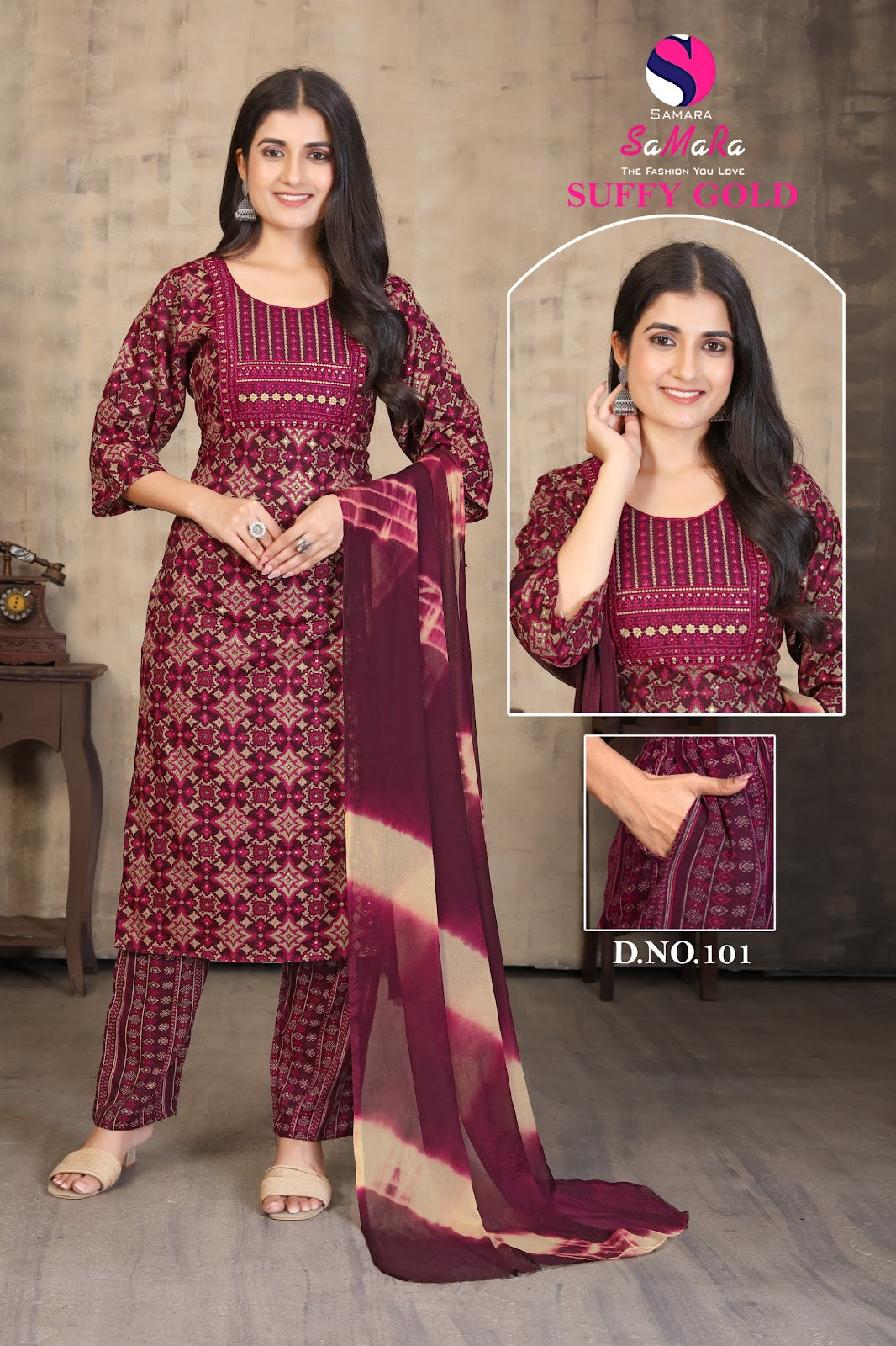 Suffy Gold Vol 1 Samara Capsule Readymade Pant Style Suits Wholesale Price