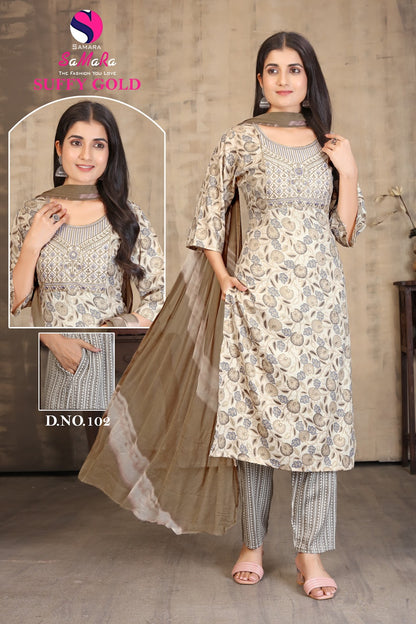 Suffy Gold Vol 1 Samara Capsule Readymade Pant Style Suits Wholesale Price