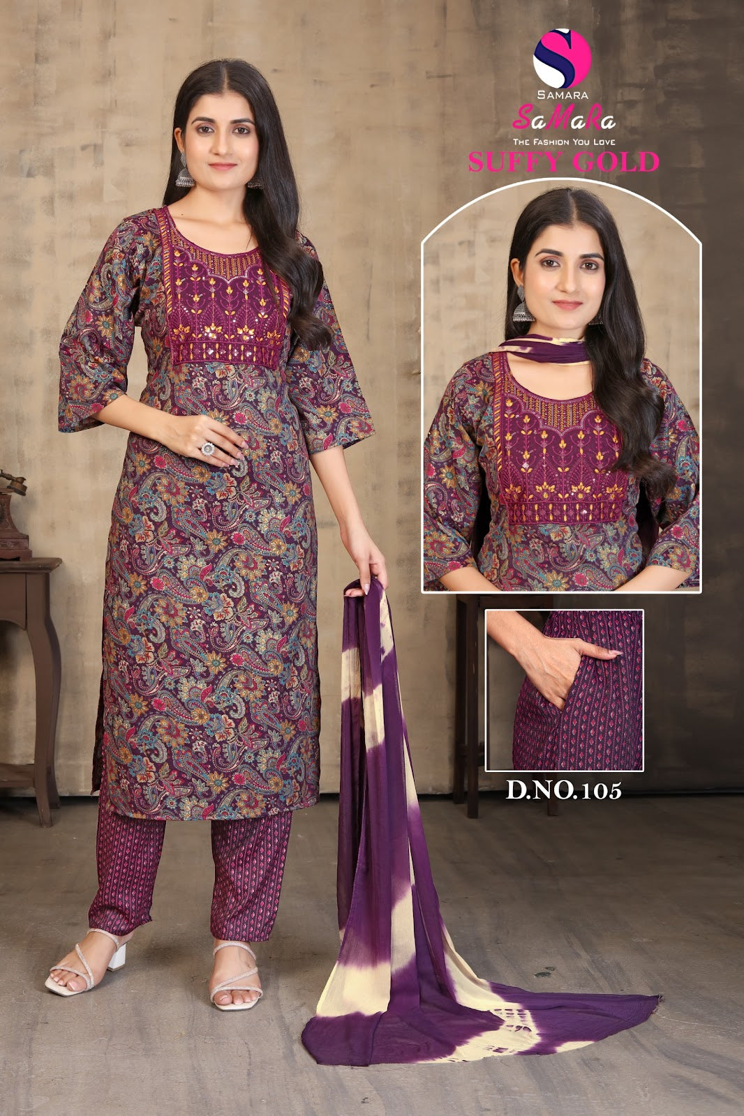 Suffy Gold Vol 1 Samara Capsule Readymade Pant Style Suits Wholesale Price