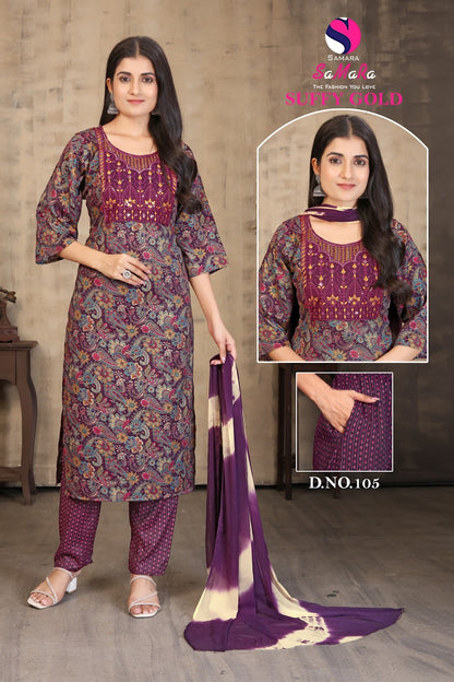 Suffy Gold Vol 1 Samara Capsule Readymade Pant Style Suits Wholesale Price