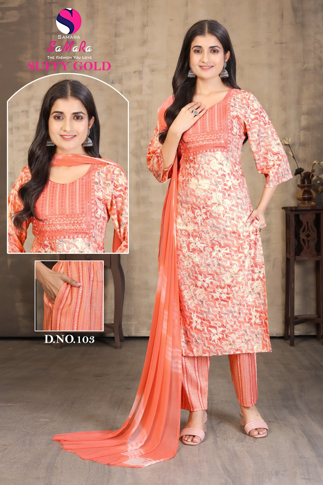 Suffy Gold Vol 1 Samara Capsule Readymade Pant Style Suits Wholesale Price