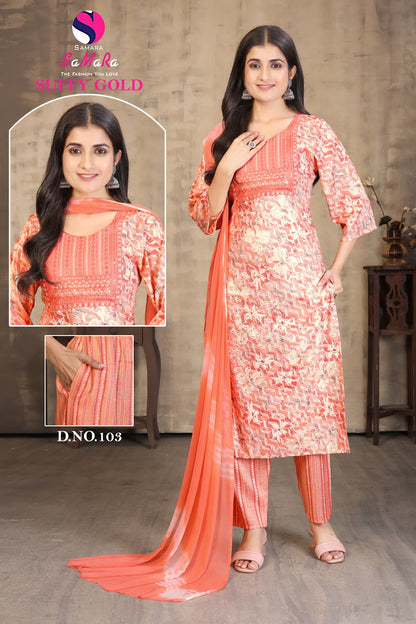 Suffy Gold Vol 1 Samara Capsule Readymade Pant Style Suits Wholesale Price