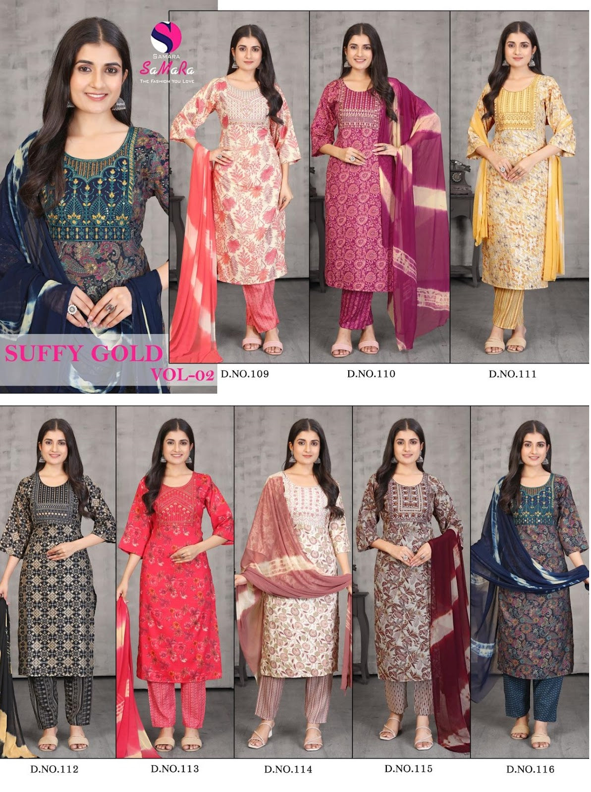 Suffy Gold Vol 2 Samara Capsule Readymade Pant Style Suits Supplier