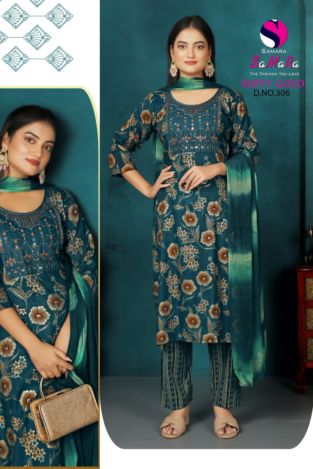 Suffy Gold Vol 3 Samara Capsule Readymade Pant Style Suits Wholesaler