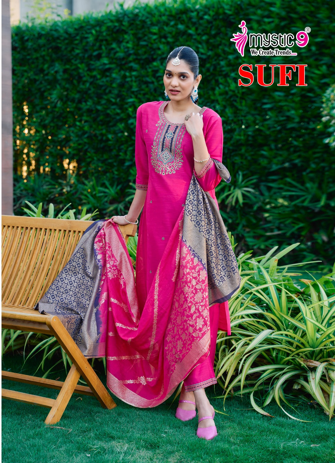 Sufi Vol 1 Mystic 9 Silk Readymade Pant Style Suits Exporter