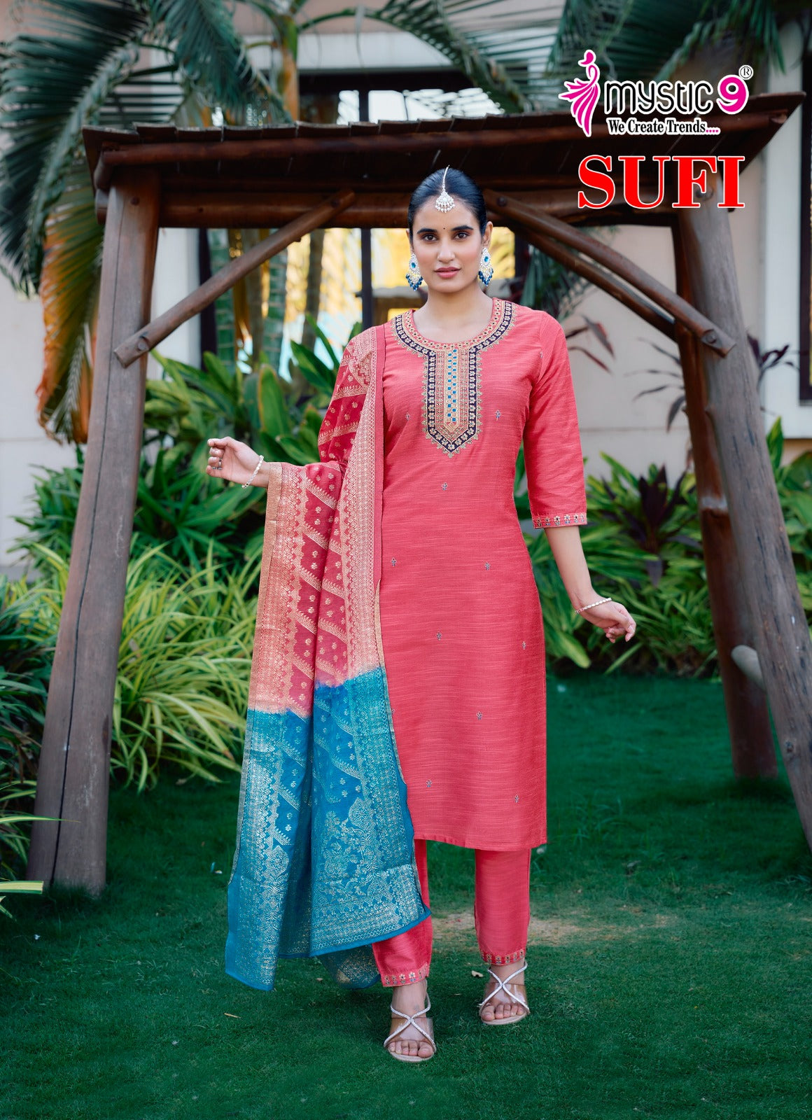 Sufi Vol 1 Mystic 9 Silk Readymade Pant Style Suits Exporter