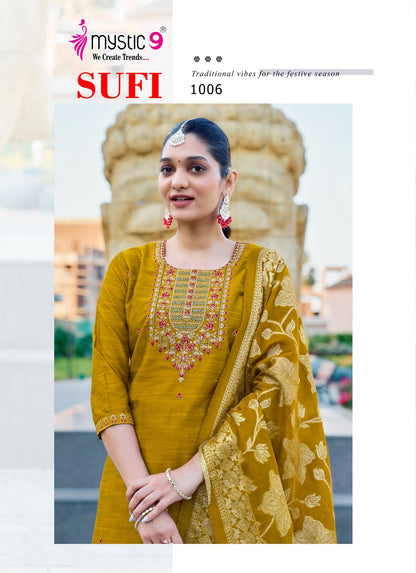 Sufi Vol 1 Mystic 9 Silk Readymade Pant Style Suits Exporter