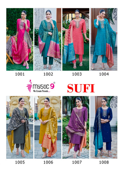 Sufi Vol 1 Mystic 9 Silk Readymade Pant Style Suits Exporter