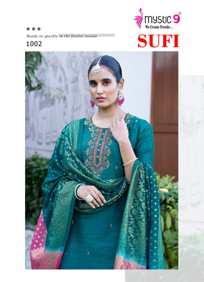 Sufi Vol 1 Mystic 9 Silk Readymade Pant Style Suits Exporter