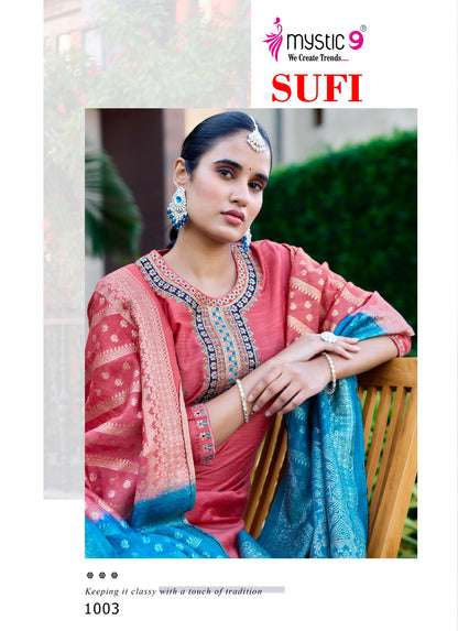 Sufi Vol 1 Mystic 9 Silk Readymade Pant Style Suits Exporter