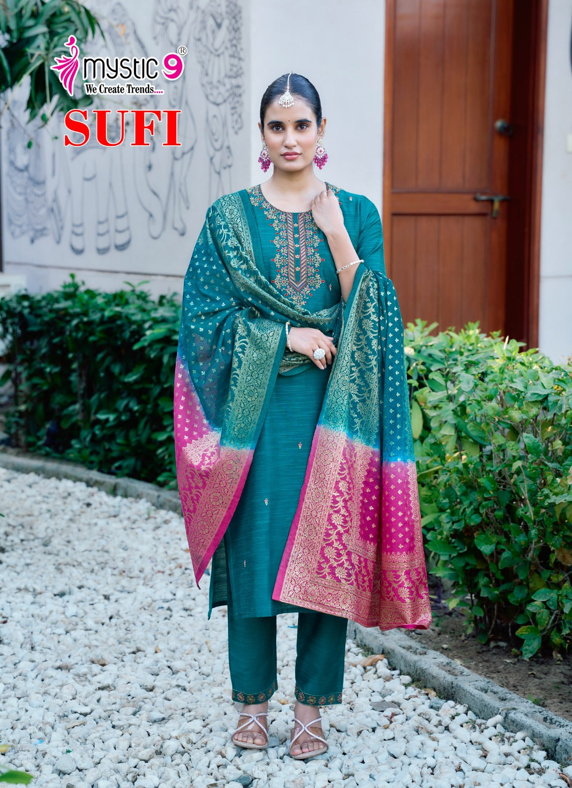 Sufi Vol 1 Mystic 9 Silk Readymade Pant Style Suits Exporter