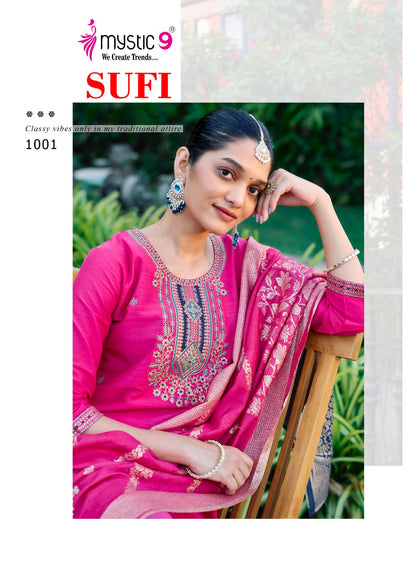 Sufi Vol 1 Mystic 9 Silk Readymade Pant Style Suits Exporter