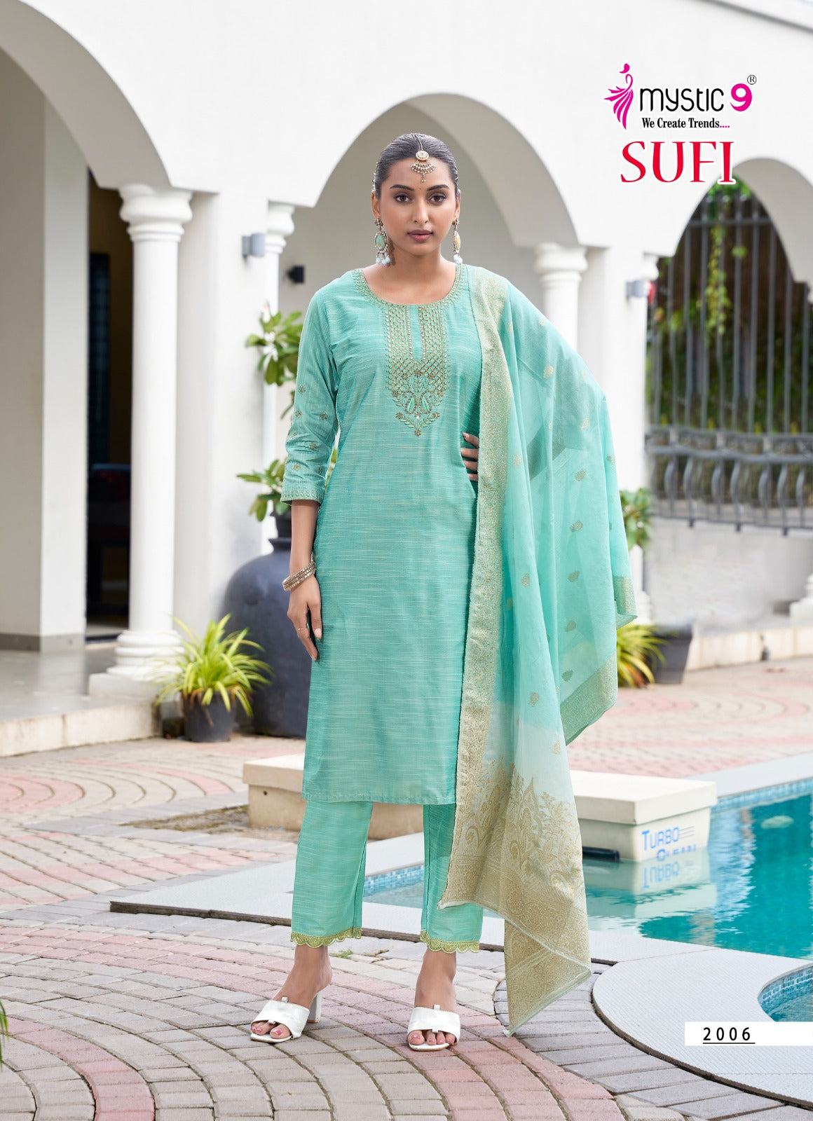 Sufi Vol 2 Mystic 9 Banglori Silk Readymade Pant Style Suits Wholesaler Gujarat
