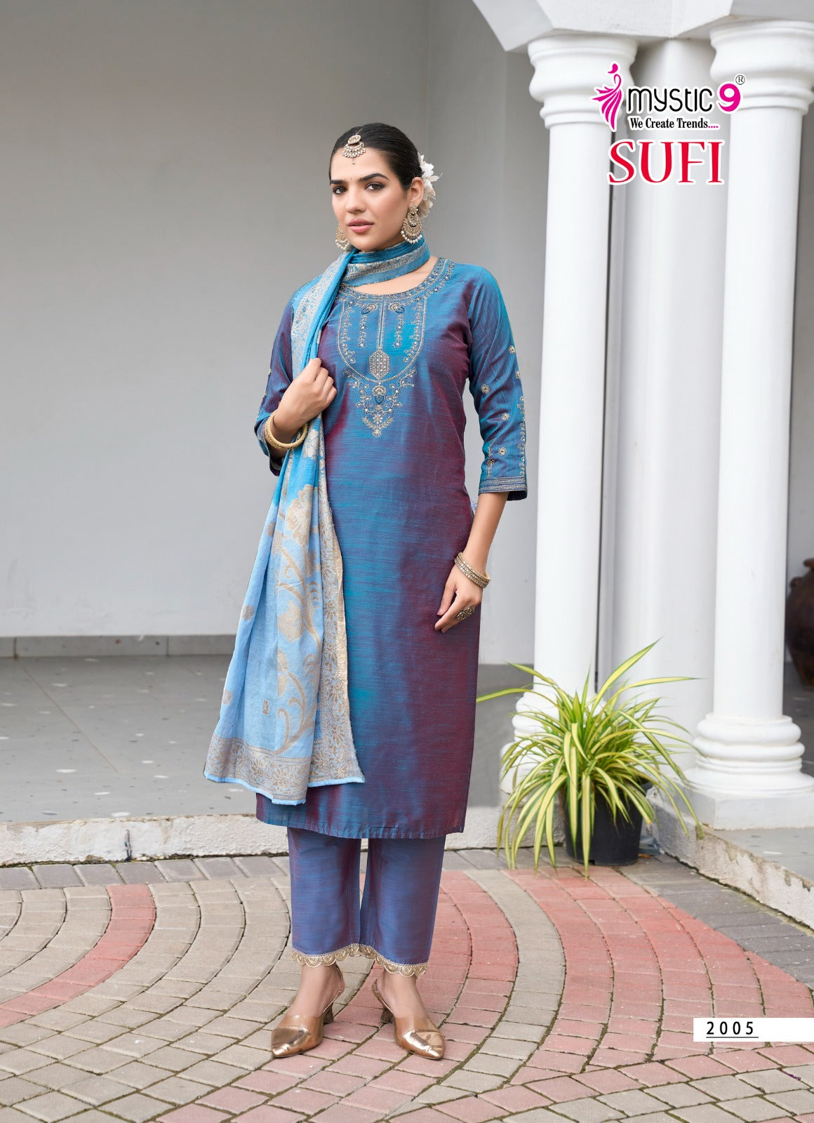 Sufi Vol 2 Mystic 9 Banglori Silk Readymade Pant Style Suits Wholesaler Gujarat