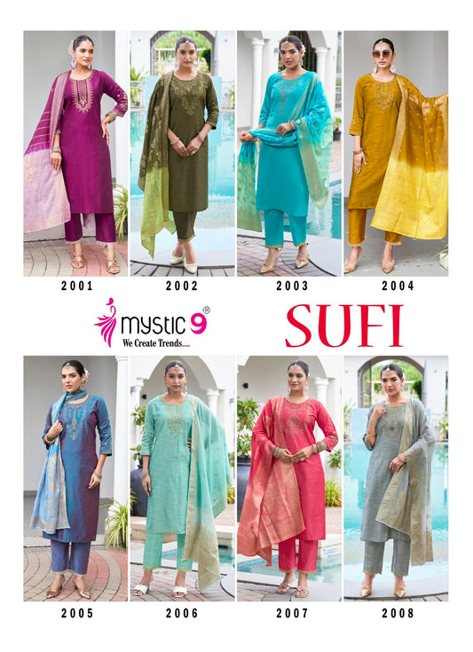 Sufi Vol 2 Mystic 9 Banglori Silk Readymade Pant Style Suits Wholesaler Gujarat