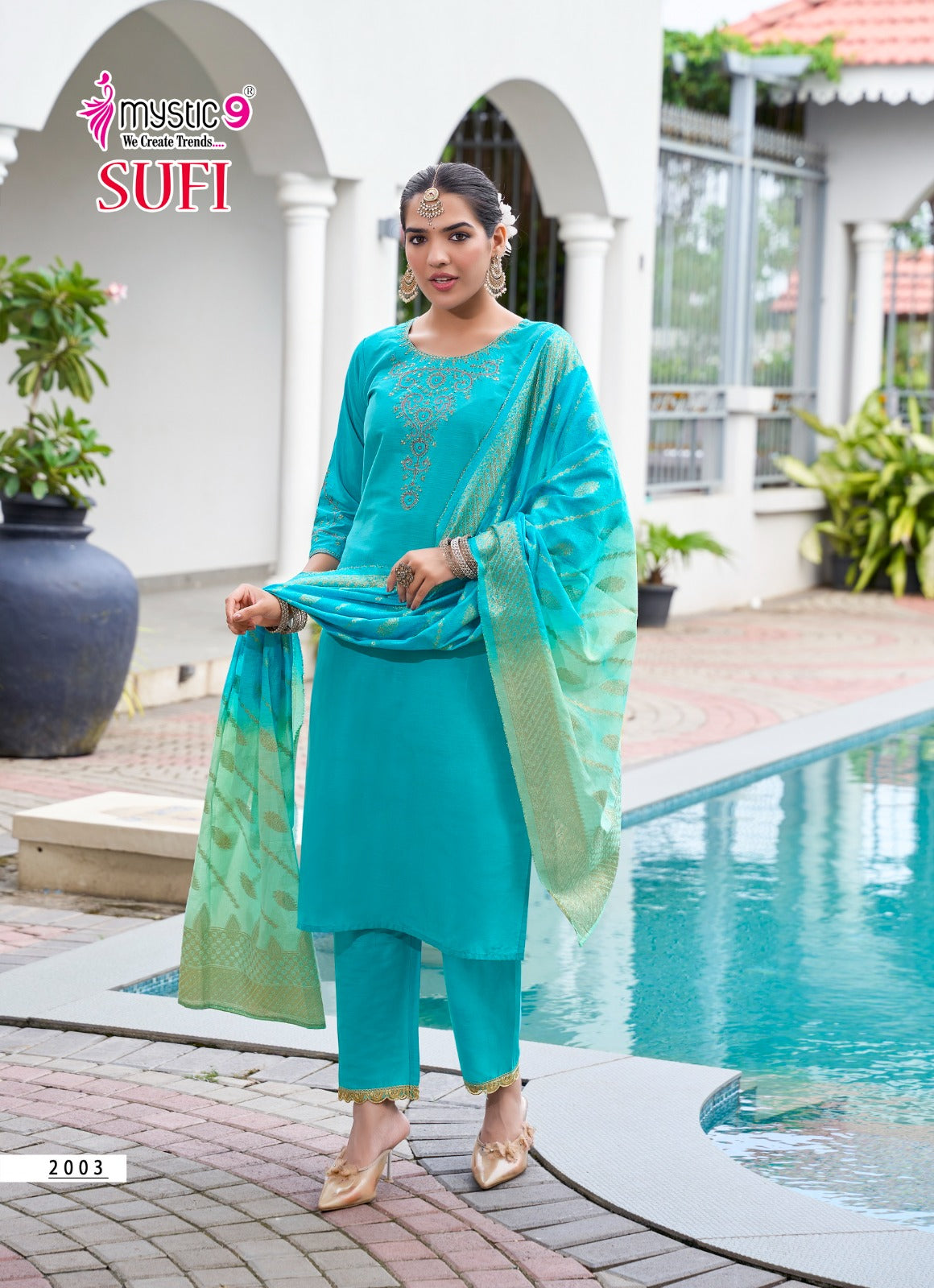 Sufi Vol 2 Mystic 9 Banglori Silk Readymade Pant Style Suits Wholesaler Gujarat