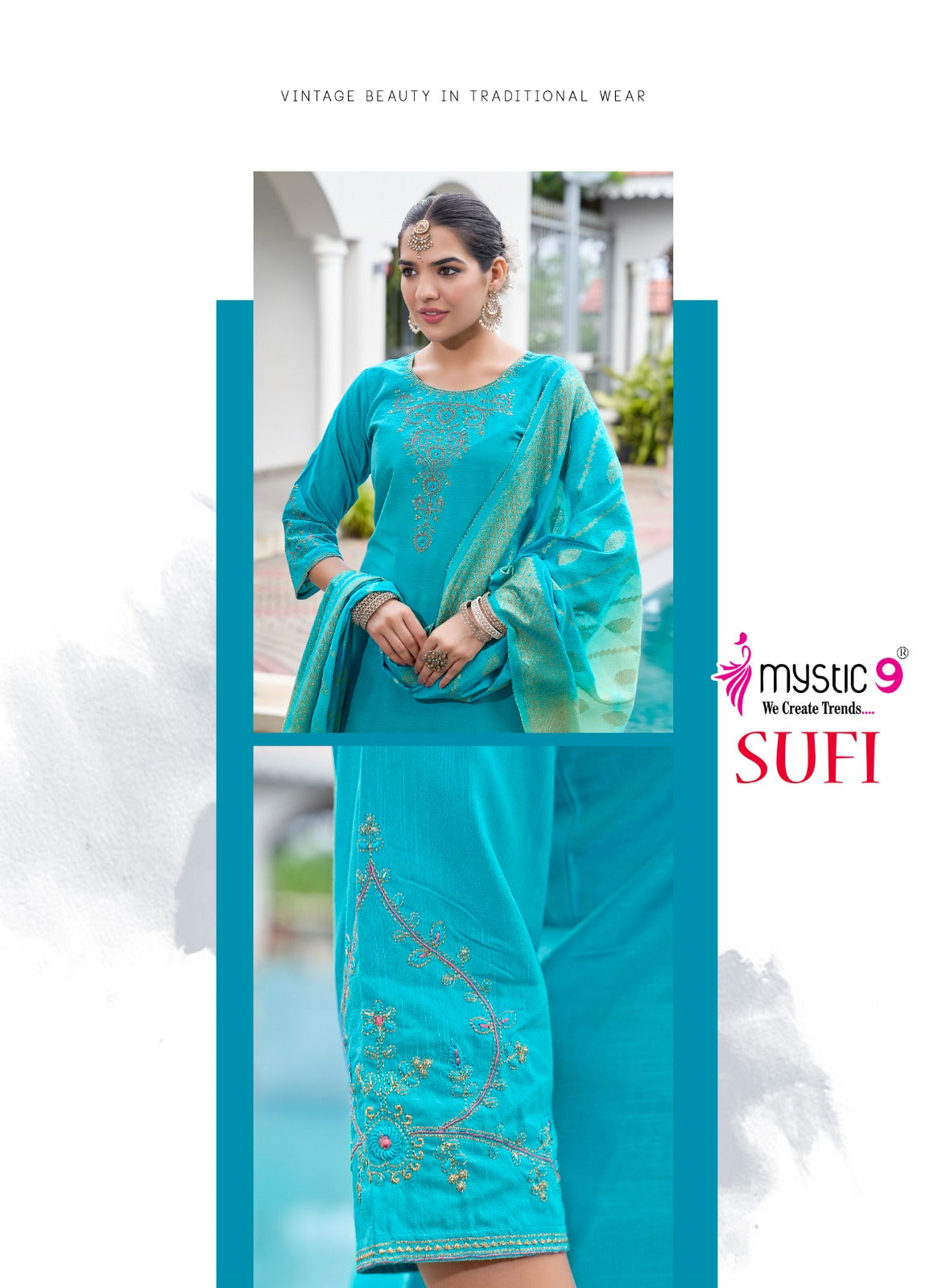 Sufi Vol 2 Mystic 9 Banglori Silk Readymade Pant Style Suits Wholesaler Gujarat