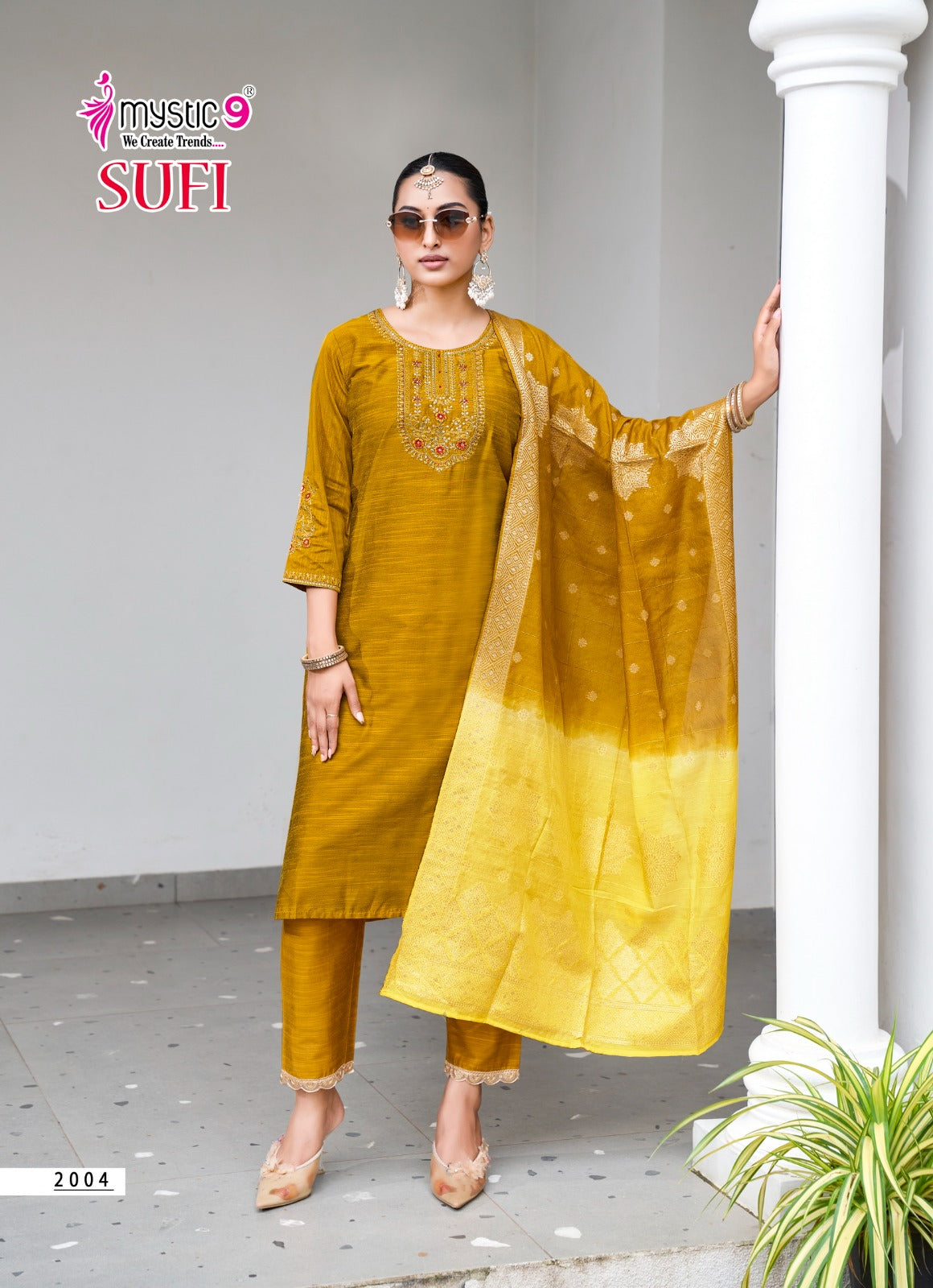 Sufi Vol 2 Mystic 9 Banglori Silk Readymade Pant Style Suits Wholesaler Gujarat