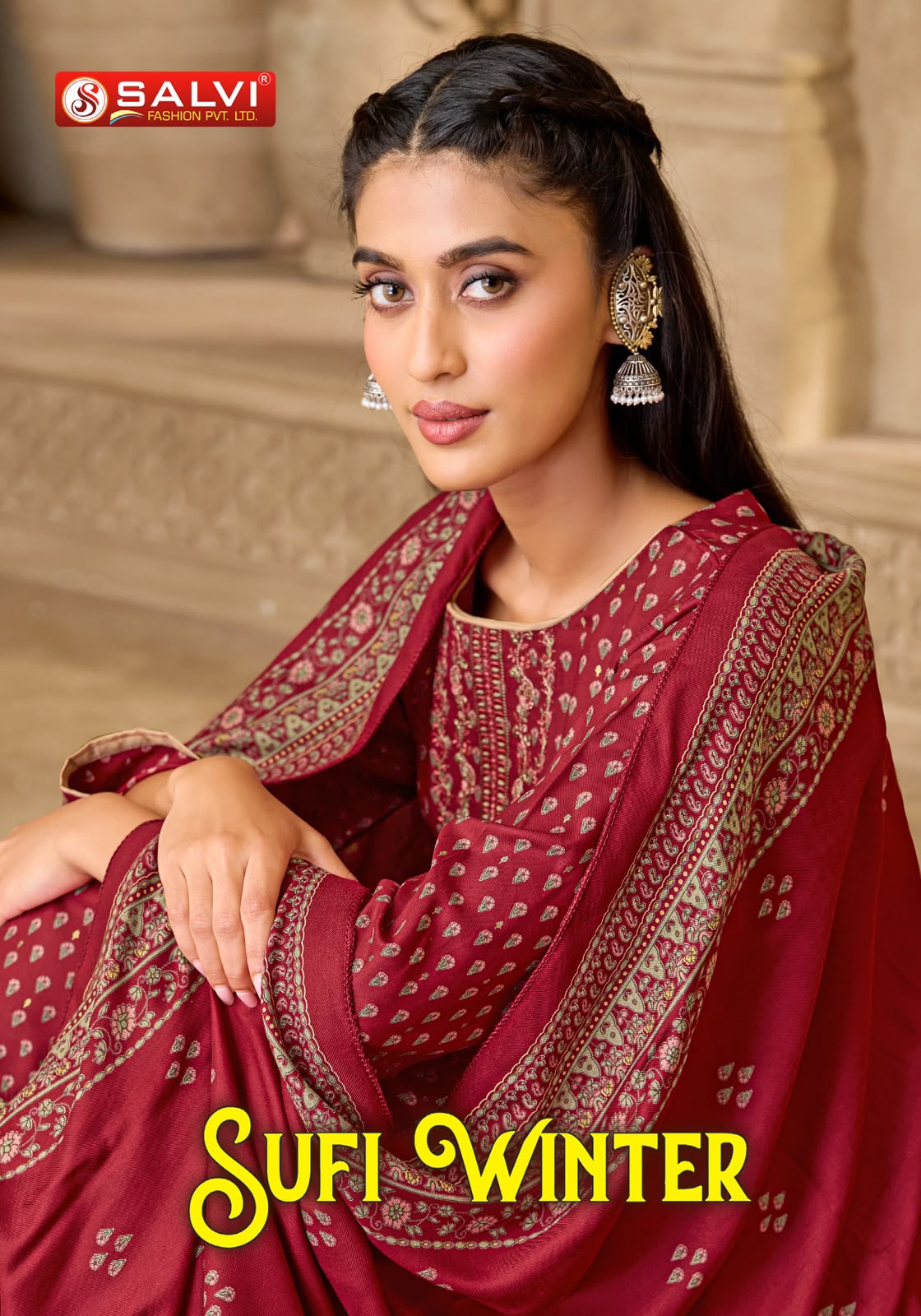 Sufi Winter Salvi Fashion Viscose Pashmina Suits Wholesale Price