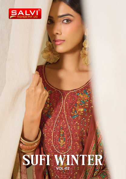 Sufi Winter Vol 2 Salvi Fashion Viscose Pashmina Suits Supplier Gujarat