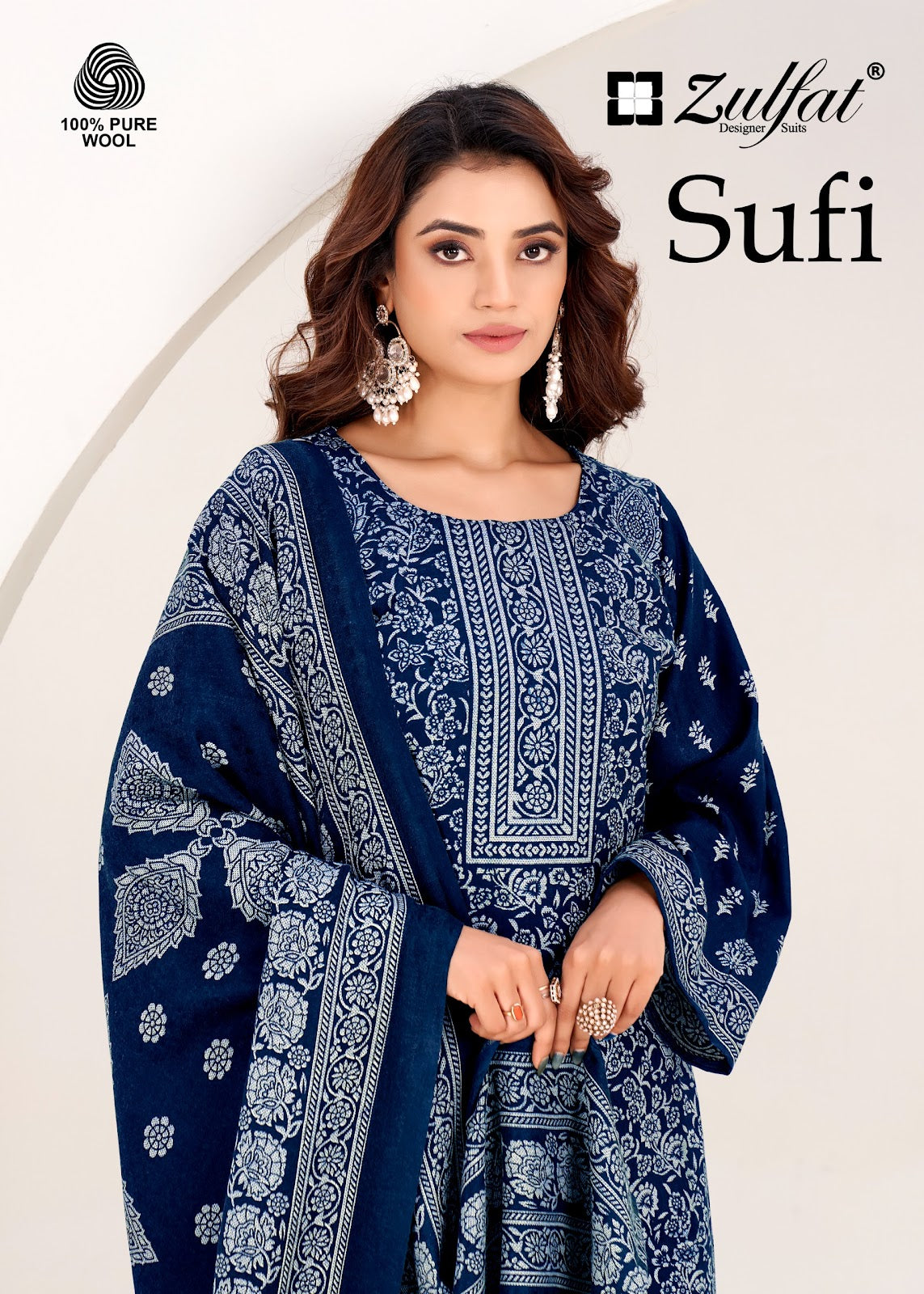 Sufi Zulfat Designer Woolen Pashmina Suits Exporter