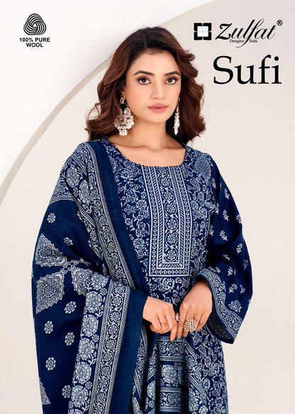 Sufi Zulfat Designer Woolen Pashmina Suits Exporter