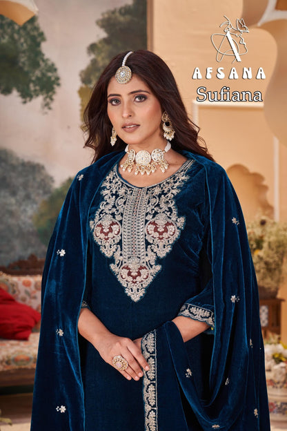 Sufiana Afsana Readymade Velvet Suits Wholesale Price