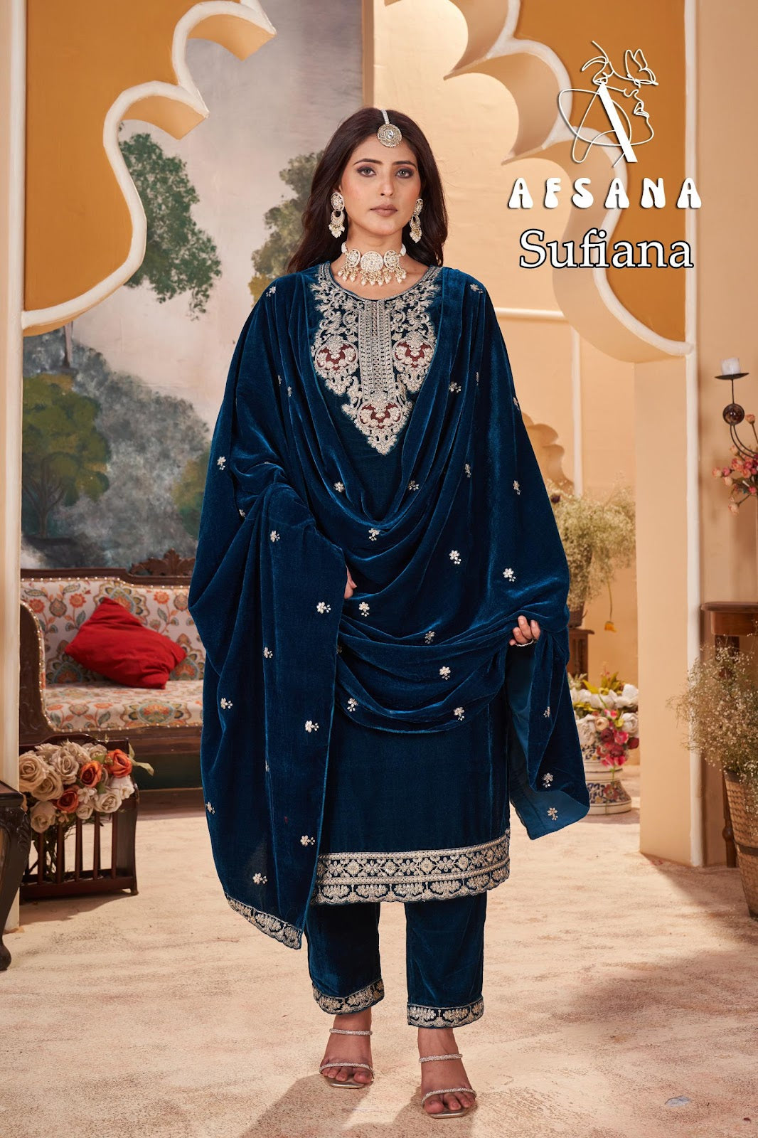 Sufiana Afsana Readymade Velvet Suits Wholesale Price