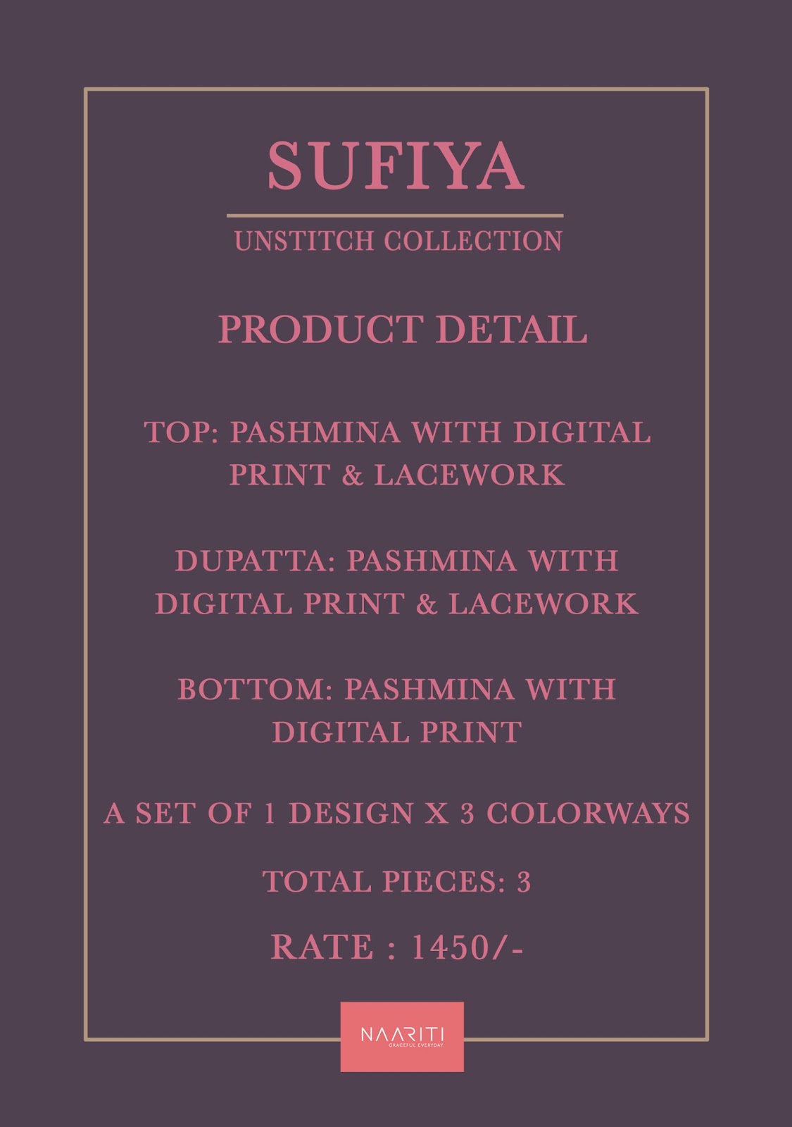 Sufiya Naariti Pashmina Suits Exporter Ahmedabad