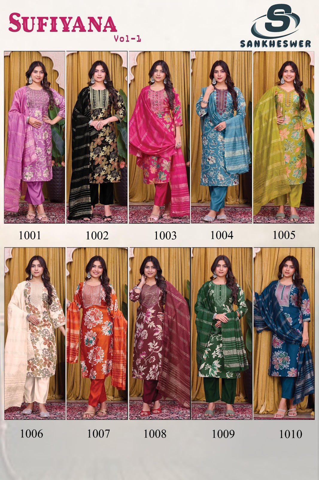 Sufiyana Vol 1 Sankheswer Vertican Readymade Pant Style Suits Wholesale Price