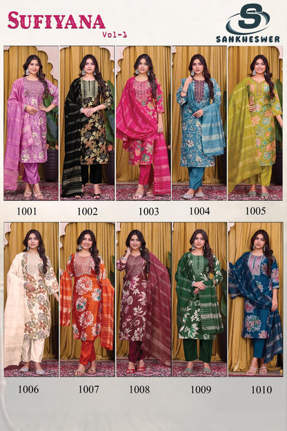 Sufiyana Vol 1 Sankheswer Vertican Readymade Pant Style Suits Wholesale Price