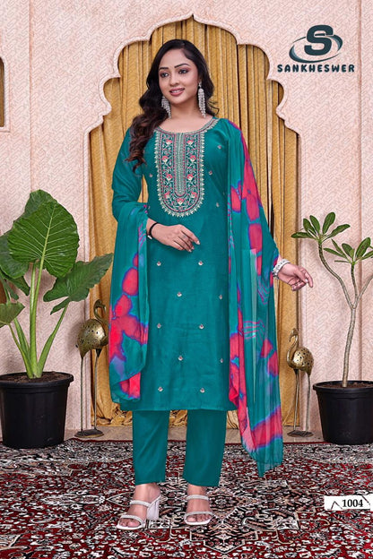 Sufy Vol 3 Sankheswer Viscose Readymade Pant Style Suits Supplier Ahmedabad