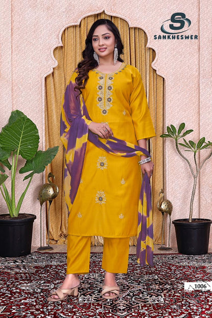 Sufy Vol 3 Sankheswer Viscose Readymade Pant Style Suits Supplier Ahmedabad