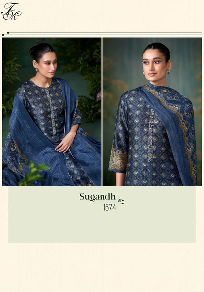Sugandh Tm Bemberg Silk Plazzo Style Suits Manufacturer Ahmedabad