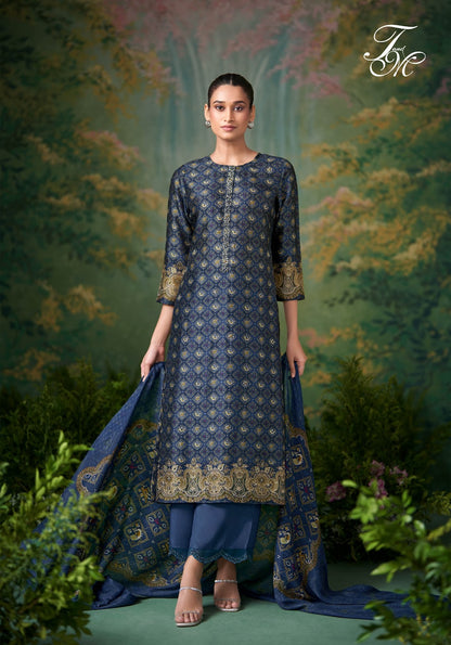 Sugandh Tm Bemberg Silk Plazzo Style Suits Manufacturer Ahmedabad