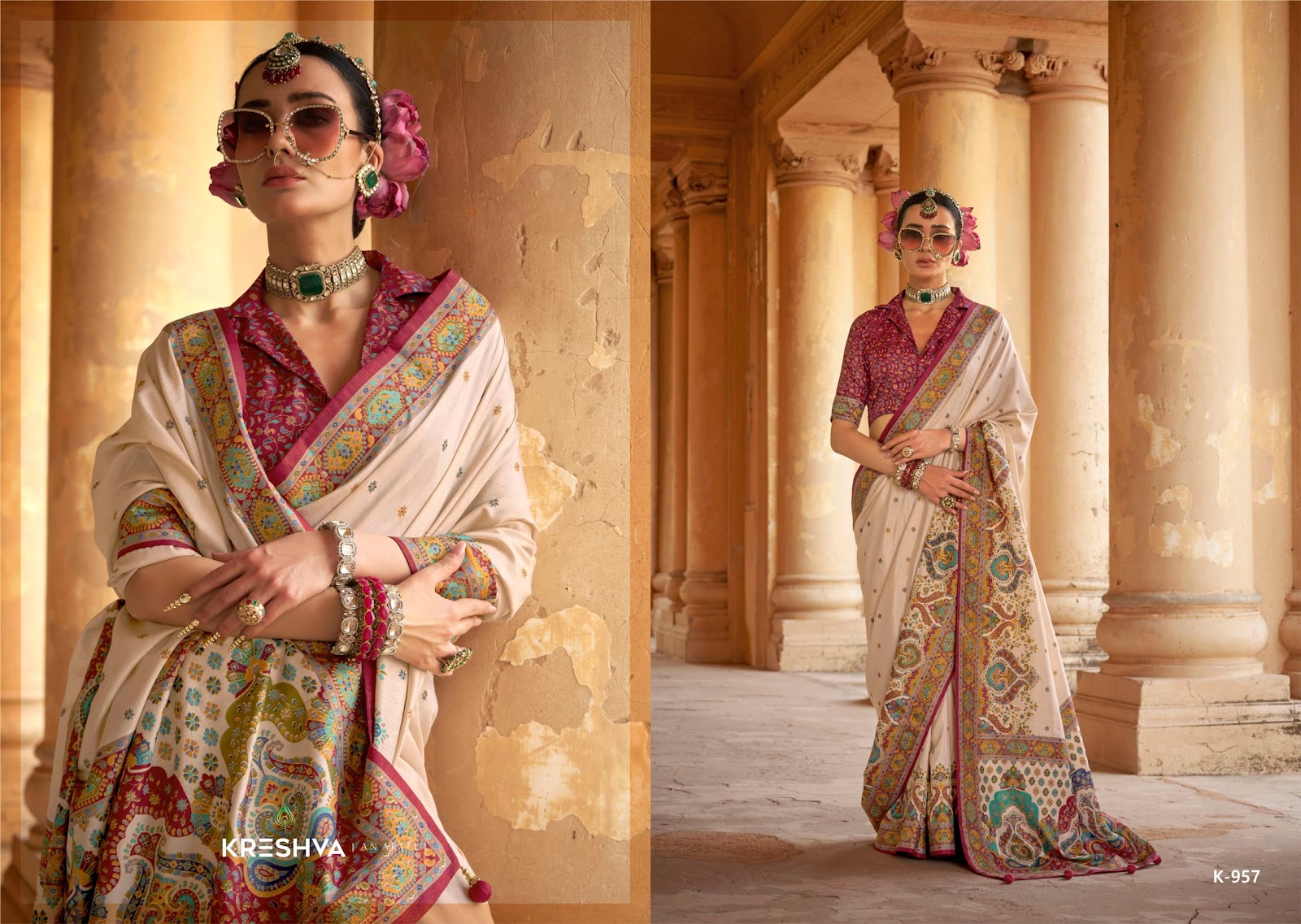 Sugandha 957-962 Kreshva Pv Silk Sarees Exporter