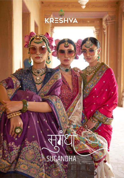 Sugandha 957-962 Kreshva Pv Silk Sarees Exporter