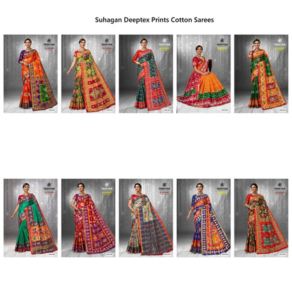 Suhagan Deeptex Prints Cotton Sarees Wholesale