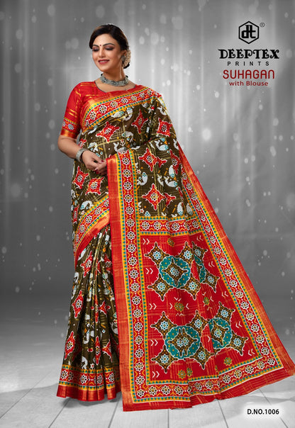 Suhagan Deeptex Prints Cotton Sarees Wholesale